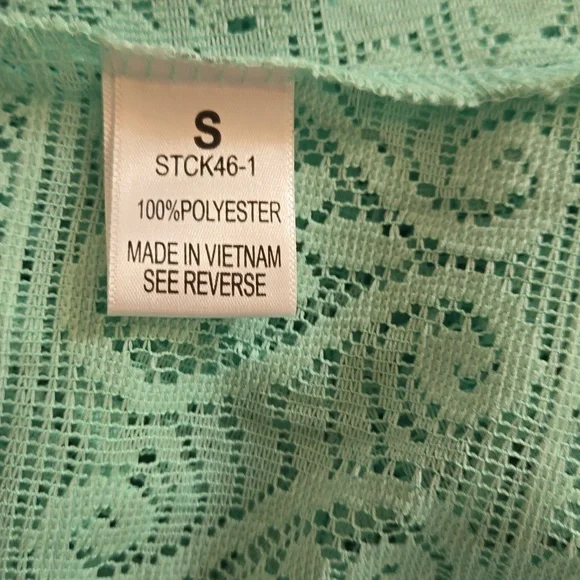 NWT Cleo green lace long jacket Sz S - Picture 7 of 9